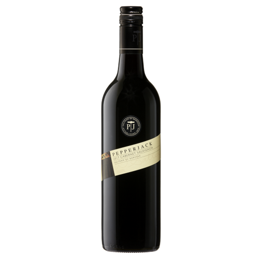 Bottle of Paramount Pepperjack Barossa Cabernet Sauvignon red wine, 750ml, with label showing the wine's name and brand.