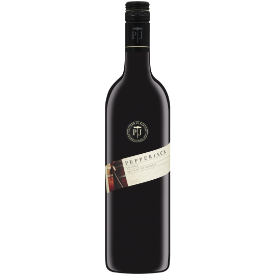 Paramount Pepperjack Barossa Shiraz red wine bottle, 750ml, with dark label and deep red liquid visible inside.