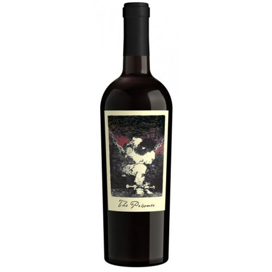 Bottle of Paramount Prisoner Red Blend red wine, 750ml, featuring a dark glass bottle with a colorful label.