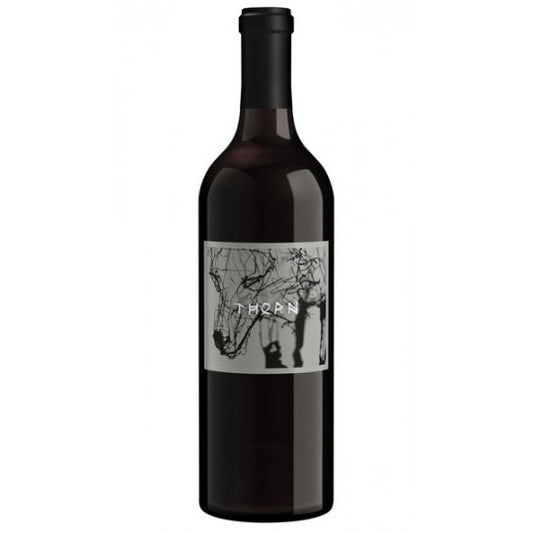 Bottle of Prisoner Wine Co Thorn Merlot red wine by Paramount, 750ml, with a dark label and elegant design.