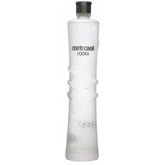 Roberto Cavalli Italian Vodka 1Lt bottle, presented as a red wine, with a sleek label and clear glass bottle.