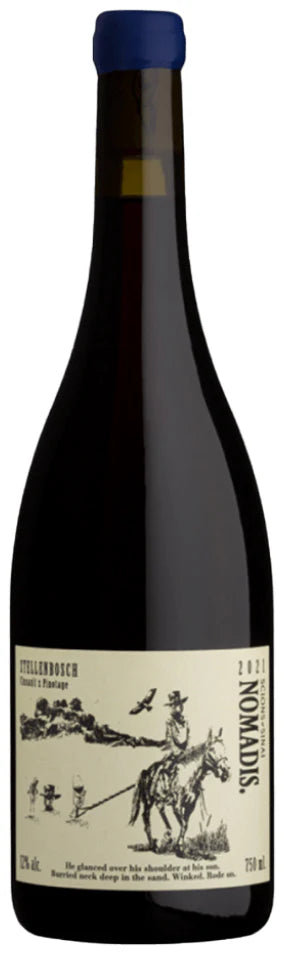 Paramount Scions Of Sinai Nomadis Cinsault Pinotage 2021 red wine bottle with label, 750ml, on display.