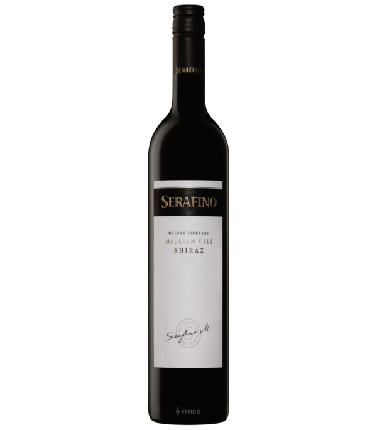 Six bottles of Paramount Serafino Wines Malpas Vineyard Shiraz red wine in 750ml bottles, featuring dark glass and wine labels.