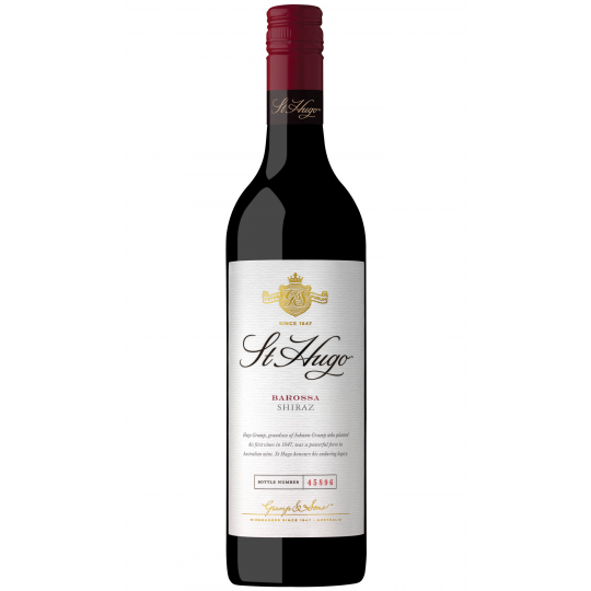Paramount St Hugo Barossa Gsm red wine in a 750ml bottle with deep red color and elegant label, suitable for wine enthusiasts.