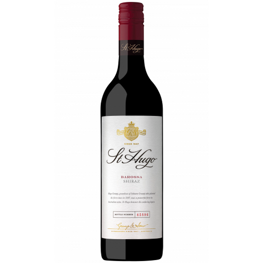 Paramount St Hugo Barossa Gsm red wine in a 750ml bottle with deep red color and elegant label, suitable for wine enthusiasts.