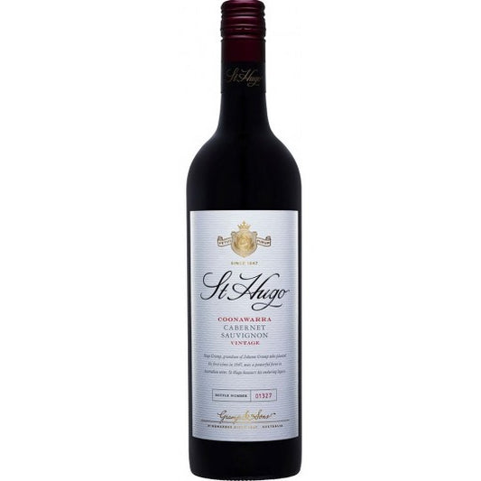 Paramount St Hugo Cabernet Sauvignon red wine bottle, 750ml with dark glass and label featuring elegant design.