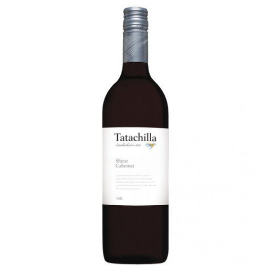 Pack of 12 Paramount Tatachilla House Shiraz Cabernet red wine bottles, 750mL each, featuring dark red liquid in glass bottles.