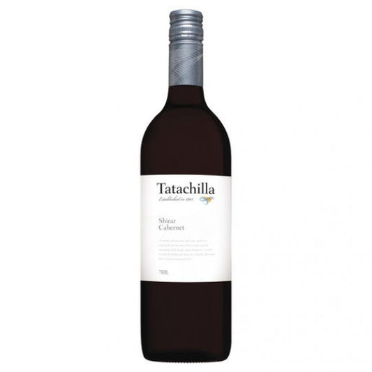 Pack of 12 Paramount Tatachilla House Shiraz Cabernet red wine bottles, 750mL each, featuring dark red liquid in glass bottles.
