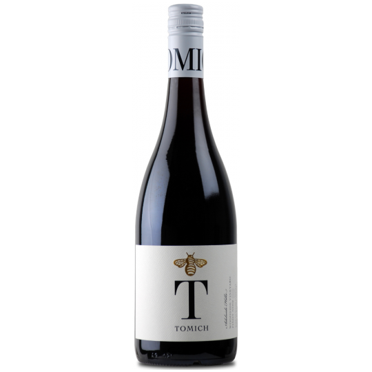 Tomich Woodside Vineyard Pinot Noir red wine in 750ml bottle by Paramount, showcasing a rich, deep red color.