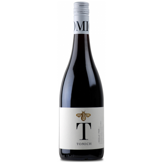 Tomich Woodside Vineyard Pinot Noir red wine in 750ml bottle by Paramount, showcasing a rich, deep red color.