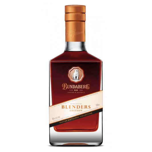 Paramount Bundaberg Master Distillers Blenders Edition Rum 700ml bottle with detailed label and amber liquid inside.