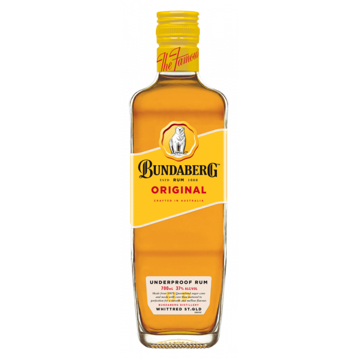 Paramount Bundaberg Up Rum 700ml bottle with label and dark amber liquid, showcasing a smooth rum product.