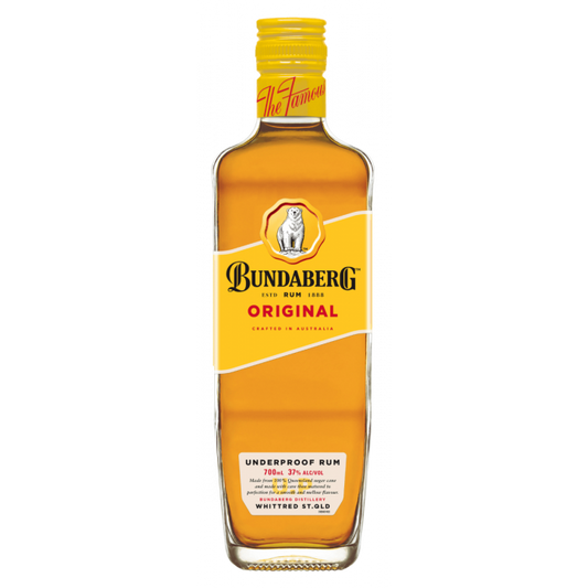 Paramount Bundaberg Up Rum 700ml bottle with label and dark amber liquid, showcasing a smooth rum product.