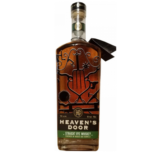 Paramount Heaven's Door Straight Rye Whiskey 700ml bottle with label and dark amber liquid inside.