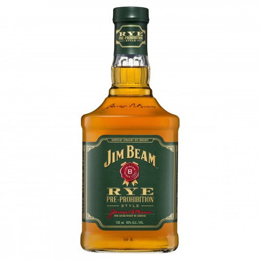 Paramount Jim Beam Rye Whiskey 700mL bottle with label and cap, showcasing amber-colored rye whiskey in a clear glass bottle.