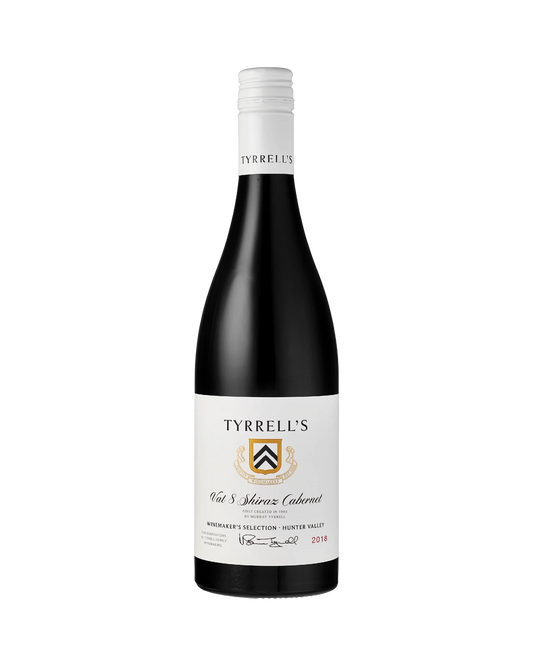 Paramount Tyrrell's Winemakers Selection Vat 8 Shiraz Cabernet wine bottle, 750ml with a dark glass bottle and label.
