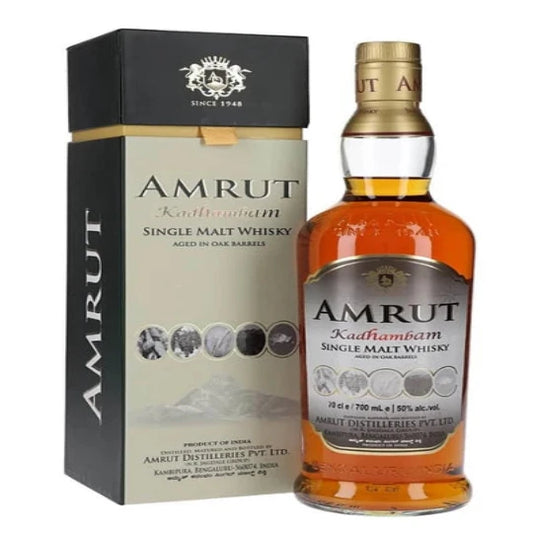 Paramount Amrut Kadhambam Single Malt Whisky bottle with label, 700ml size, 50% ABV, displayed upright on a plain background.
