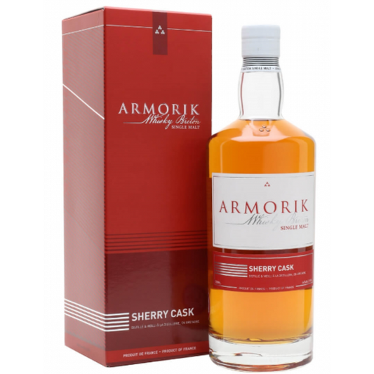 Bottle of Armorik 15 Year Old French Single Malt Whisky by Paramount, showing the label and packaging.