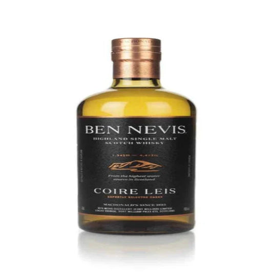 Bottle of Paramount Ben Nevis Coire Leis single malt Scotch whisky in 700mL bottle with label and packaging.