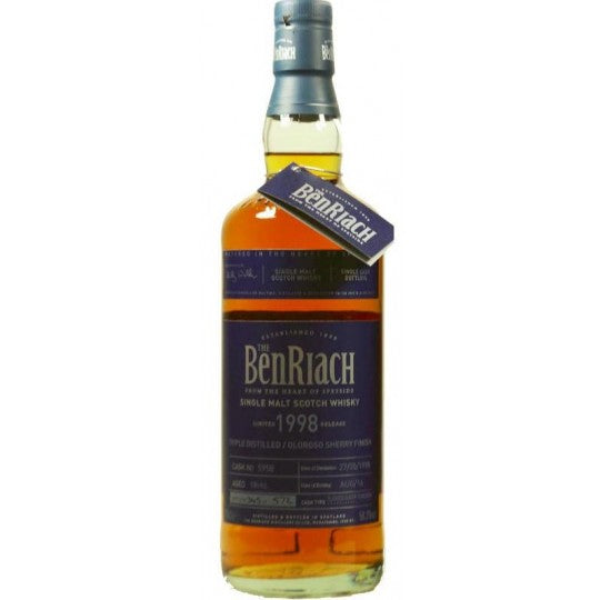 Benriach Triple Distilled 10 Year Old Single Malt Scotch Whisky in 700ml bottle, featuring amber liquid and traditional packaging.