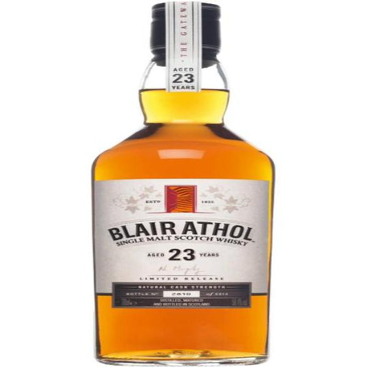 Paramount Blair Athol 23 Year Old 1993 single malt Scotch whisky bottle, 700ml, with traditional label and wooden cap.