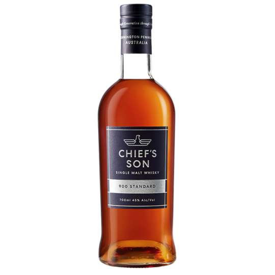 Paramount Chief's Son 900 Standard Single Malt Australian Whisky 700ml bottle with label and packaging.