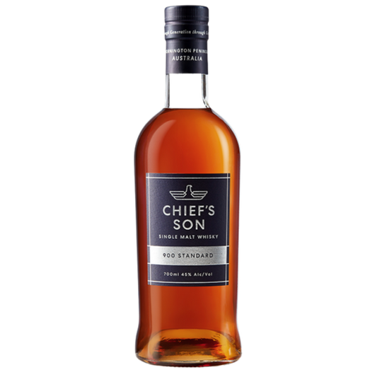 Paramount Chief's Son 900 Standard Single Malt Australian Whisky 700ml bottle with label and packaging.