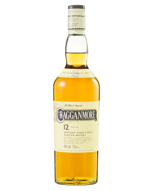 Cragganmore 12 Year Old Speyside Single Malt Scotch Whisky in a 700mL bottle, with a label featuring the Paramount brand.