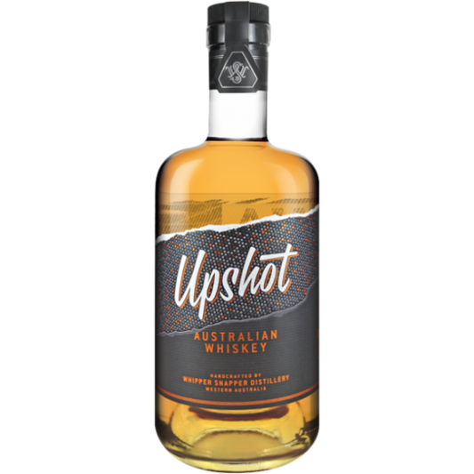 Paramount Whipper Snapper Distillery Upshot Australian single malt whiskey 700ml bottle with label and packaging.