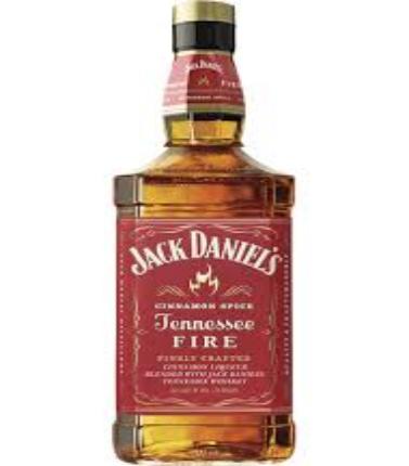Paramount Jack Daniels Tennessee Fire Sour Mash whiskey bottle, 700ml, with distinctive label and fiery orange accents.