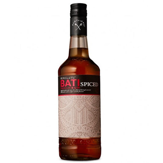 Paramount Bati 2 Year Old Spiced Rum 700ml bottle with dark amber liquid and branded label, showing the spiced rum inside.