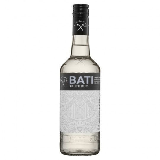 Paramount Bati 2 Year Old White Spiced Rum bottle, 700ml, with clear label and glass bottle, on a neutral background.