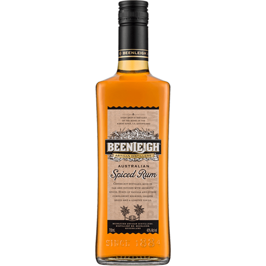 Beenleigh Spiced Rum in a 700ML bottle by Paramount, featuring dark amber liquid and a label with traditional branding.