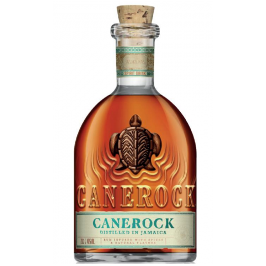 Paramount Canerock Jamaican Spiced Rum 700ml bottle with dark label and cap, showcasing the spiced rum product.