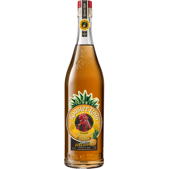 Rooster Rojo Reposado Smoked Pineapple Tequila bottle from Paramount, 700ml, with a distinctive label and tequila branding.