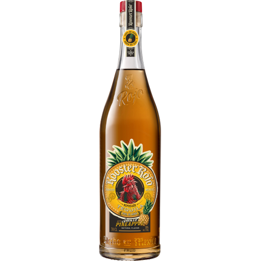 Rooster Rojo Reposado Smoked Pineapple Tequila bottle from Paramount, 700ml, with a distinctive label and tequila branding.
