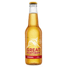 Paramount Great Northern Original Lager bottle, 330mL, traditional beer with clear label and golden color in the image.