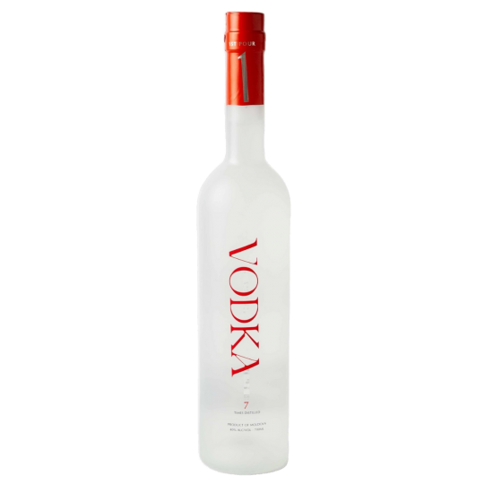 Bottle of Paramount 1st Pour Vodka 700ml displayed with clear label and sleek glass design.
