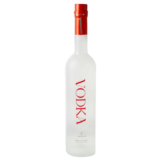 Bottle of Paramount 1st Pour Vodka 700ml displayed with clear label and sleek glass design.
