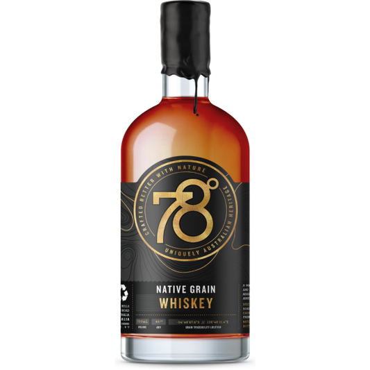 Paramount 78 Degrees 2022 Native Grain Whiskey 700ml bottle with label showing whiskey brand and vintage details.