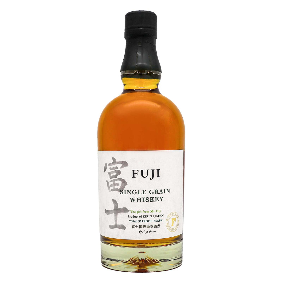 Paramount Fuji Japanese Whisky with Single Grain, 700ml bottle, showcasing the elegant label and amber-colored whisky inside.
