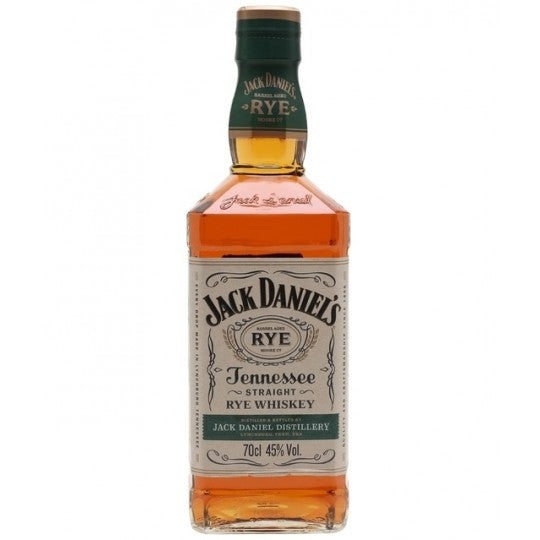 Bottle of Jack Daniel's Tennessee Rye Whiskey by Paramount, 700ml, with label and dark amber liquid visible.