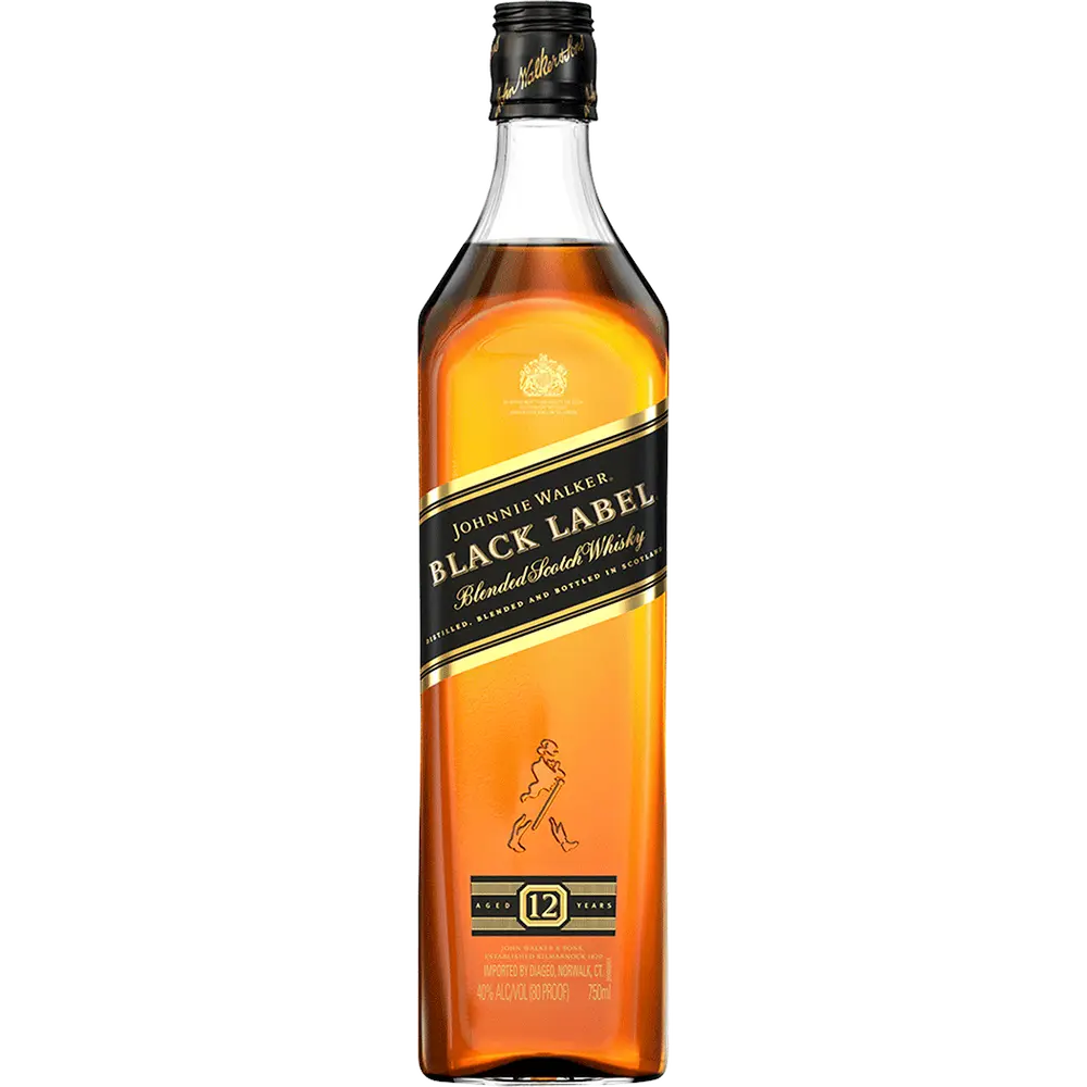 Johnnie Walker Black Label blended Scotch whisky bottle, 700ml, with distinctive label and packaging visible.