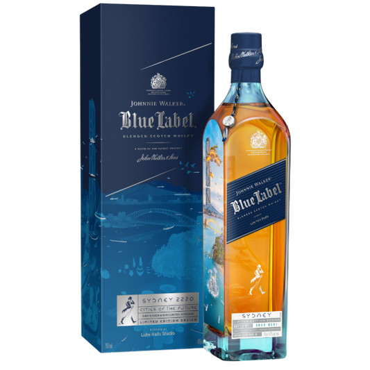 Johnnie Walker Blue Cities of the Future Sydney 2220 Whisky bottle by Paramount, 750ml, with a modern label design.
