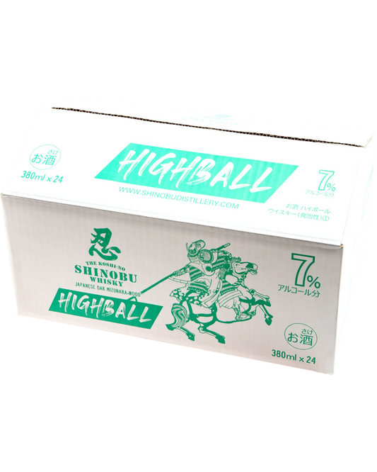 Paramount Shinobu Highball whisky 380ml bottles in a 24-pack, ready for mixing and enjoying.