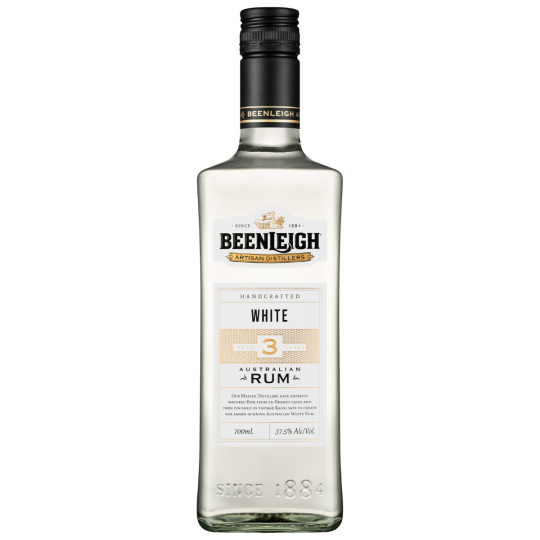 Beenleigh Premium White Rum by Paramount in a 700ml bottle, showcasing the clear liquid and branded label.