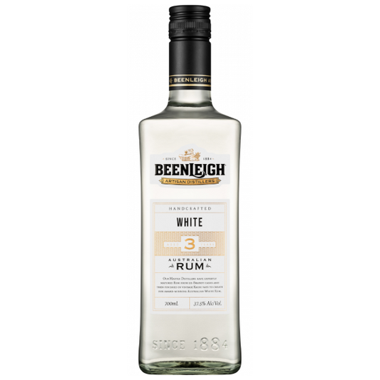 Beenleigh Premium White Rum by Paramount in a 700ml bottle, showcasing the clear liquid and branded label.