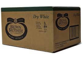 Paramount Brown Brothers Dry White Cask White Wine 10L bottle with a clear label and gold accents.