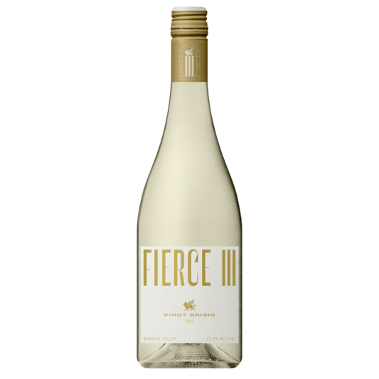 Six bottles of Paramount Fierce III Barossa Valley Pinot Grigio white wine, 750ml each, displayed together in a pack.