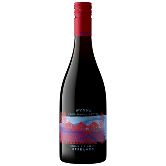 Paramount Wynns Reframed Shiraz Riesling white wine 750ml bottle with elegant label and clear glass showcasing the wine inside